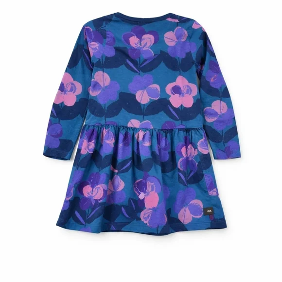 Tea Collection Girls Dress Floral Long Sleeve Size 3 - Picture 2 of 4